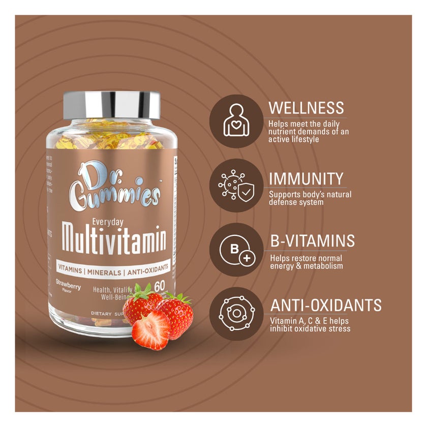 Dr Gummies Everyday Adult Multivitamin Supplement Gummies With Antioxidants, Pack of 60's