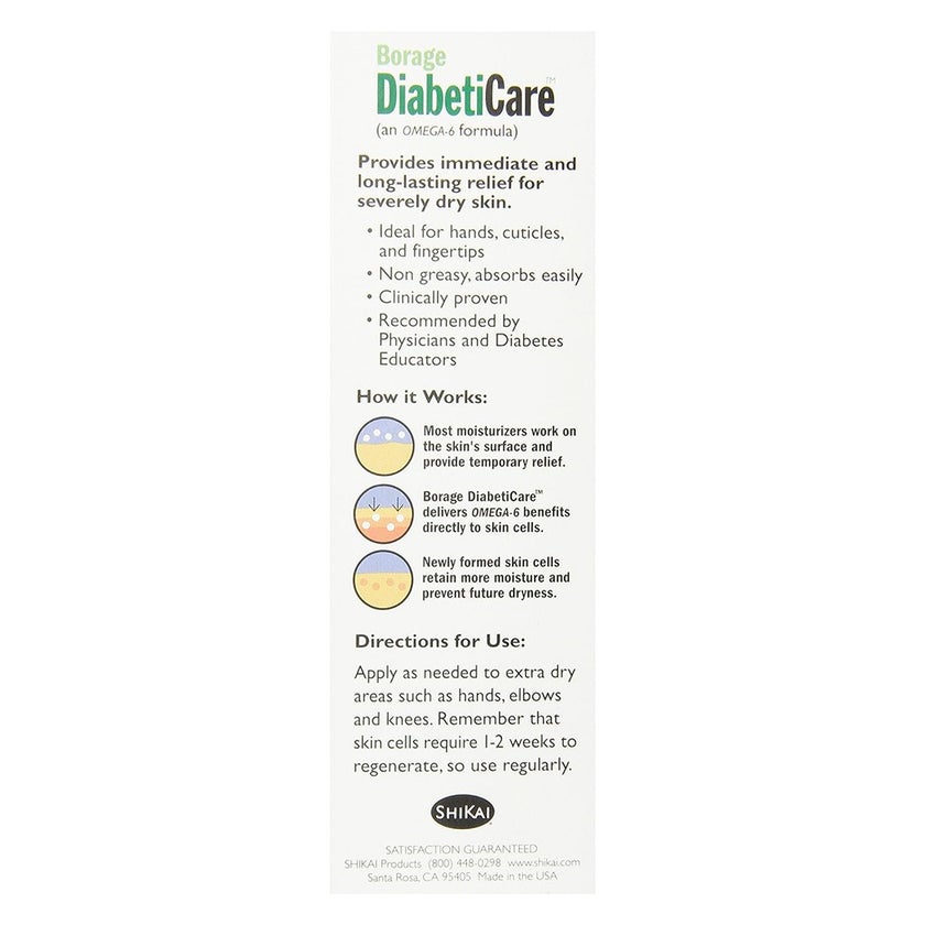 ShiKai Borage DiabetiCare Omega-6 Intensive Cream For Hands, Cuticles & Fingertips 100ml