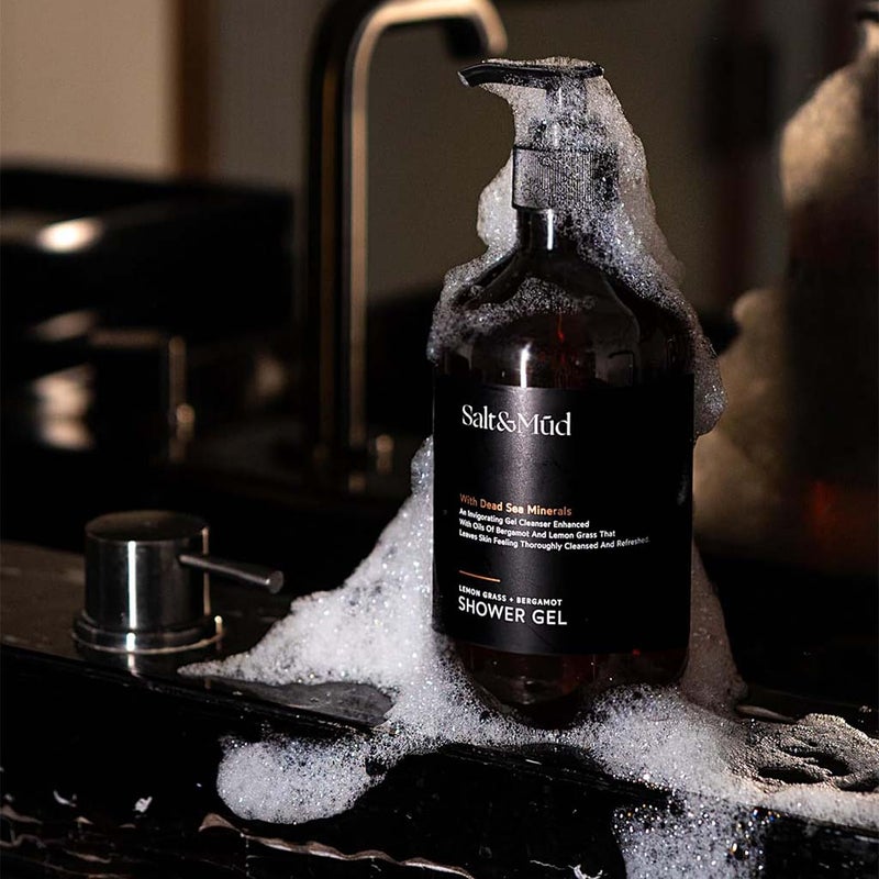 Salt And Mud Invigorating Shower Gel Cleanser With Dead Sea Minerals, Lemon Grass & Bergamot 500ml