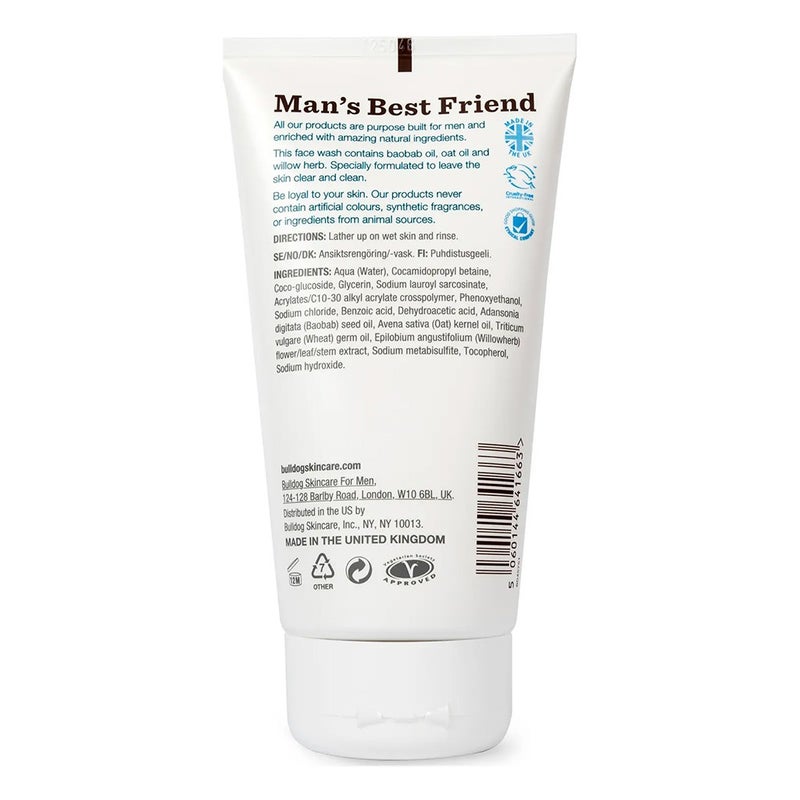 Bulldog Skincare Sensitive Face Wash For Men With Willow Herb 150ml