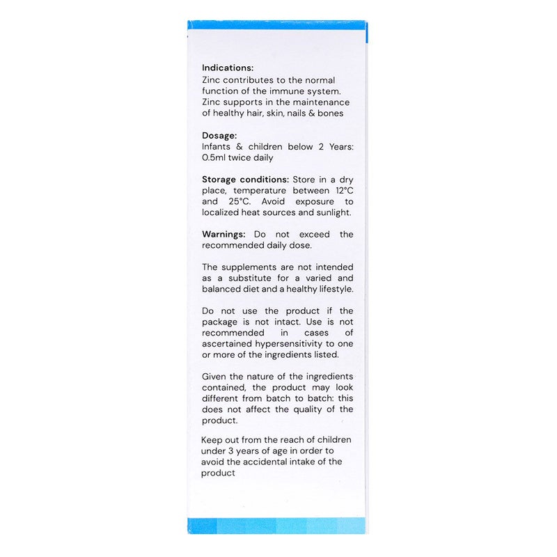 Zincpro 10mg/ml Baby Zinc Drops For Immune Support 20ml 