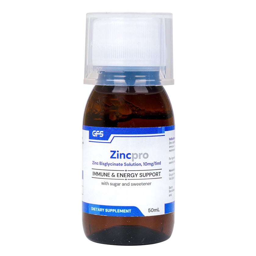 Zincpro 10mg/5ml Kids Zinc Syrup For Immune & Energy Support 50ml 