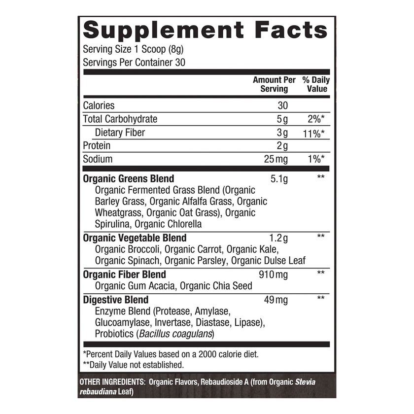 PlantFusion Organic Alkalizing Greens Fermented Superfood Powder Blend 240g