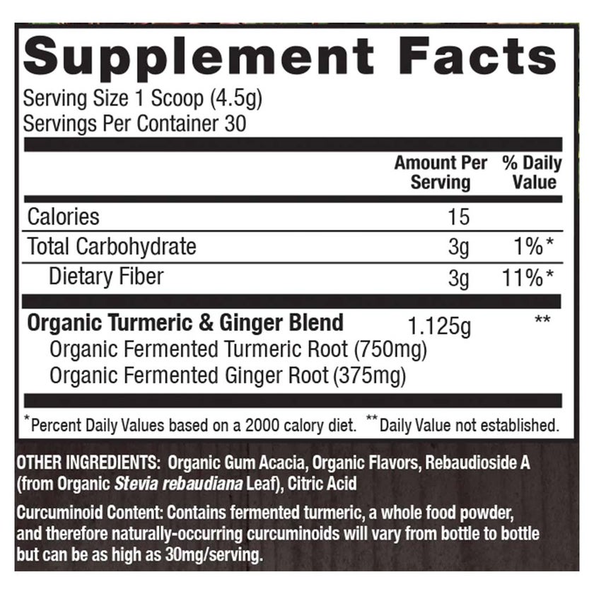 PlantFusion Organic Turmeric and Ginger Fermented Superfood Powder Blend 135g