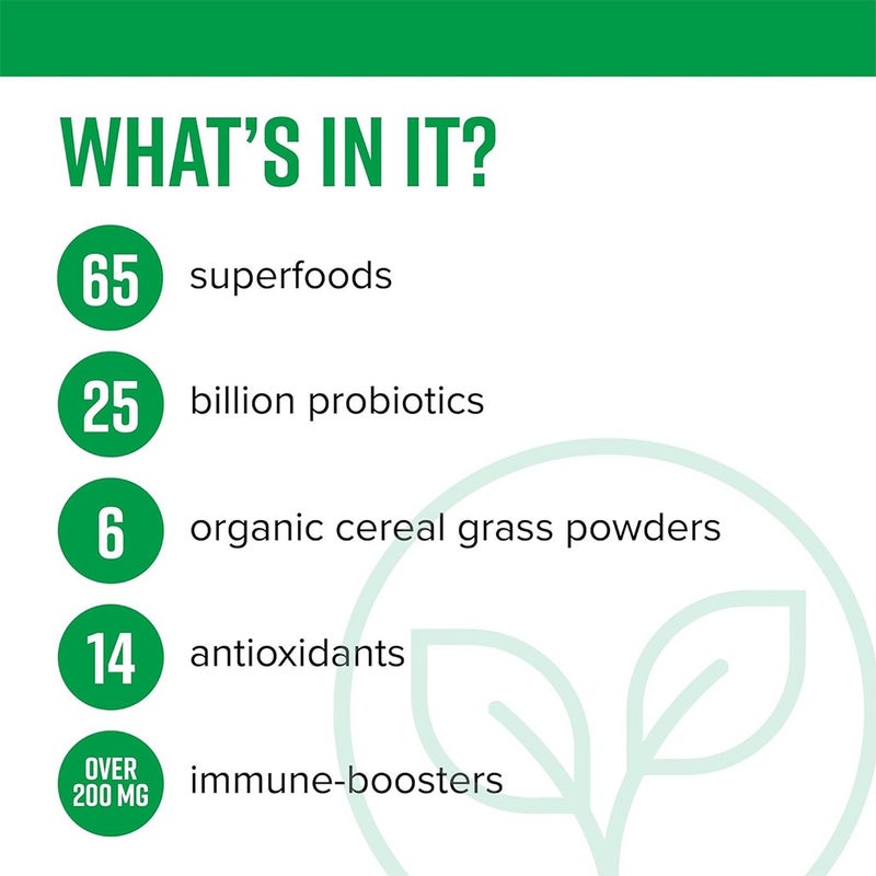 Vibrant Health Green Vibrance +25 Billion Probiotics Plant Based Super Food Powder 660g