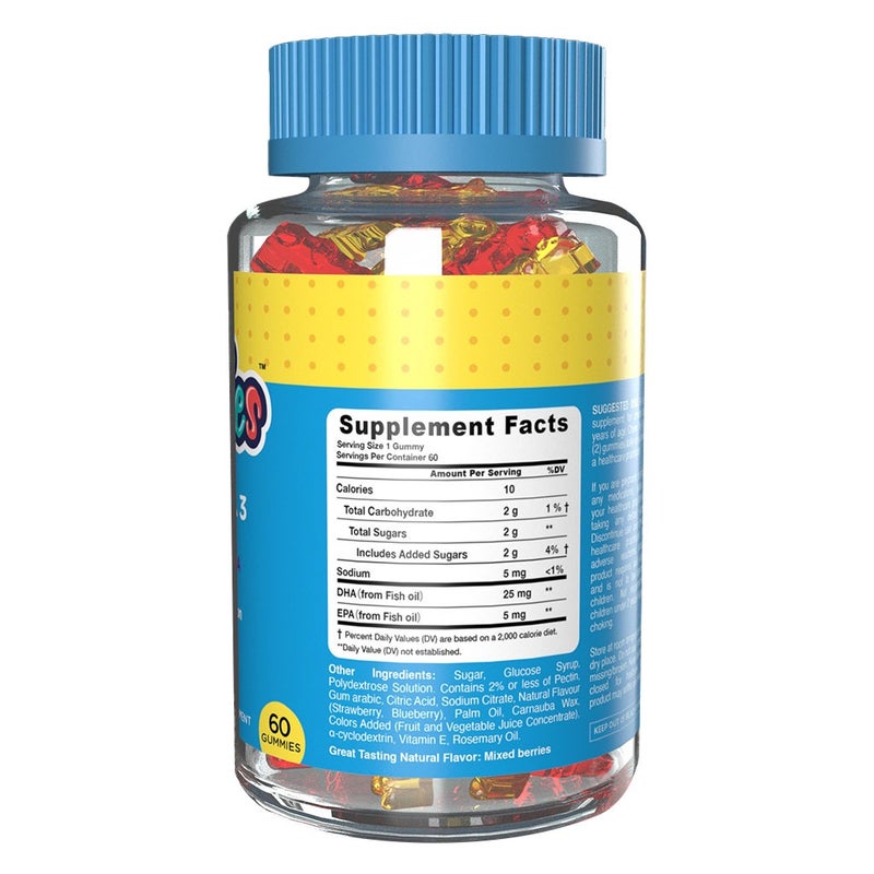 Dr. Gummies Kids Omega 3 Gummies With DHA & EPA For Healthy Vision And Brain Function, Pack of 60's