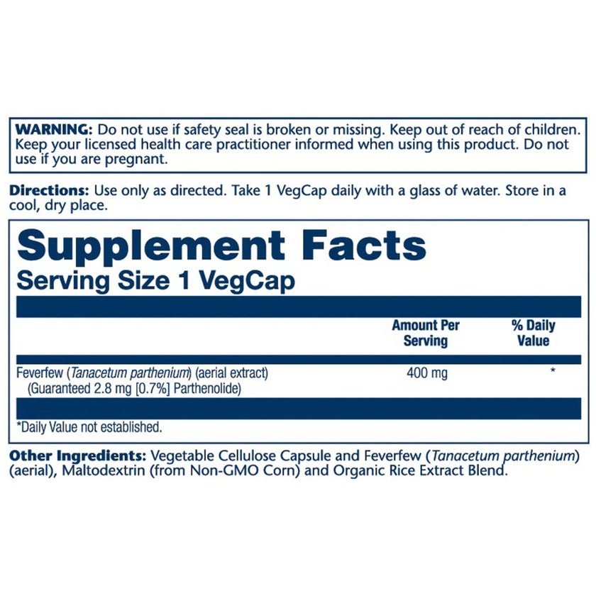 Solaray Migragard 400mg Vegetarian Capsules For Brain Health, Pack of 60's