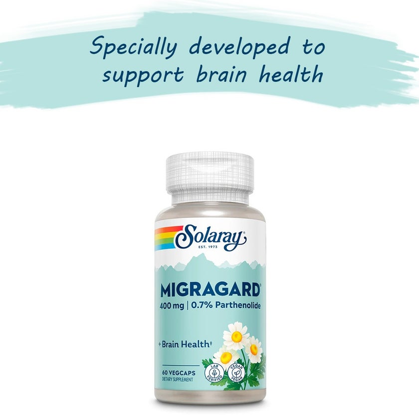 Solaray Migragard 400mg Vegetarian Capsules For Brain Health, Pack of 60's