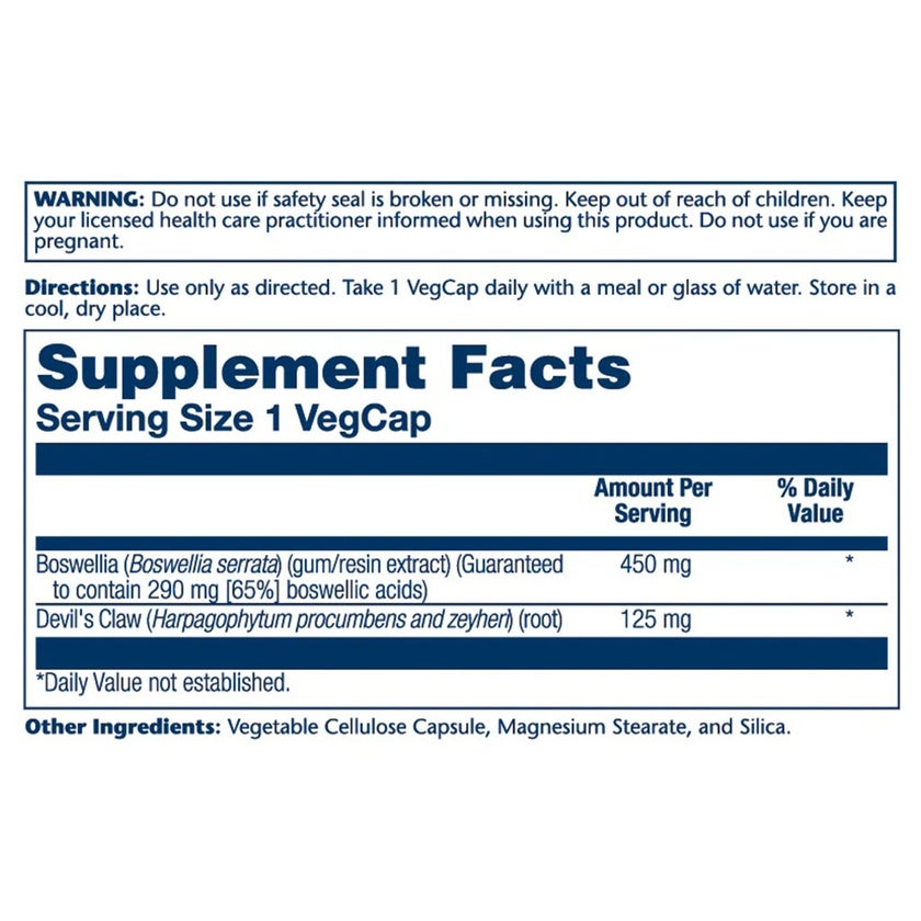 Solaray Boswellia Resin Extract 450mg Vegetarian Capsules For Joint Health, Pack of 60's