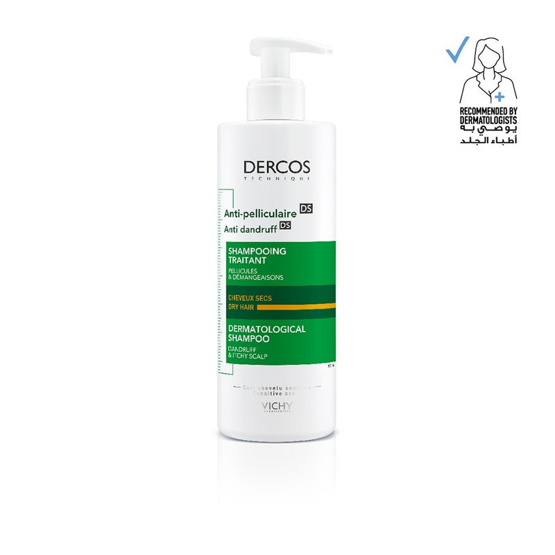 Vichy Dercos Anti-Dandruff Shampoo With Selenium DS And Salicylic Acid For Itchy Scalp & Dry Hair 390ml