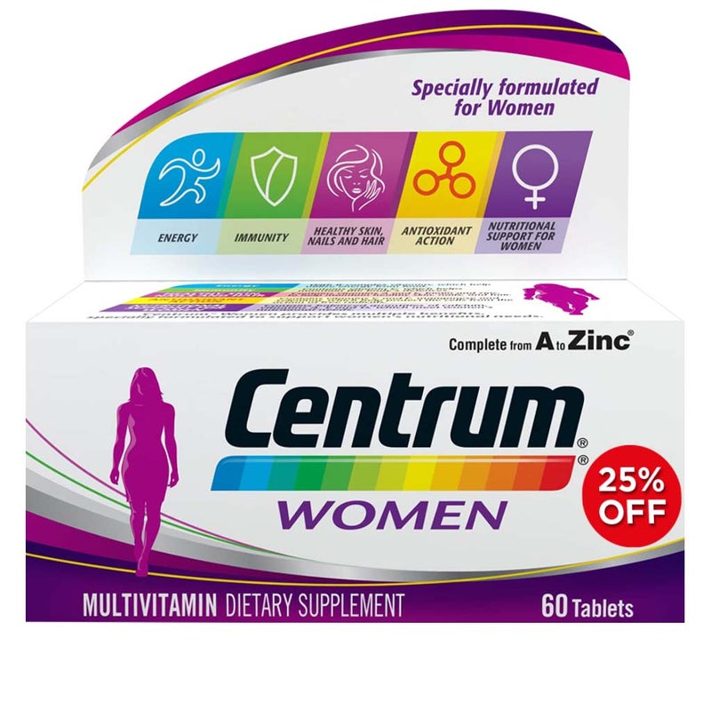 Centrum Women's Multivitamin Supplement Tablets, Pack of 60’s - 25% Off PROMO PACK