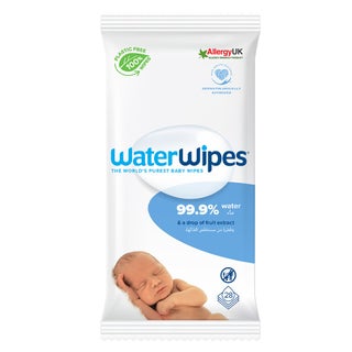WaterWipes Original Plastic Free Baby Wipes, Pack of 28 Unscented Wet Wipes