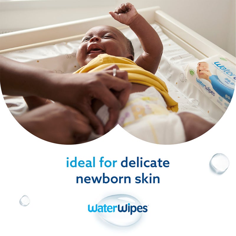WaterWipes Original Plastic Free Baby Wipes, 4 Packs Each of 60 Unscented Wet Wipes