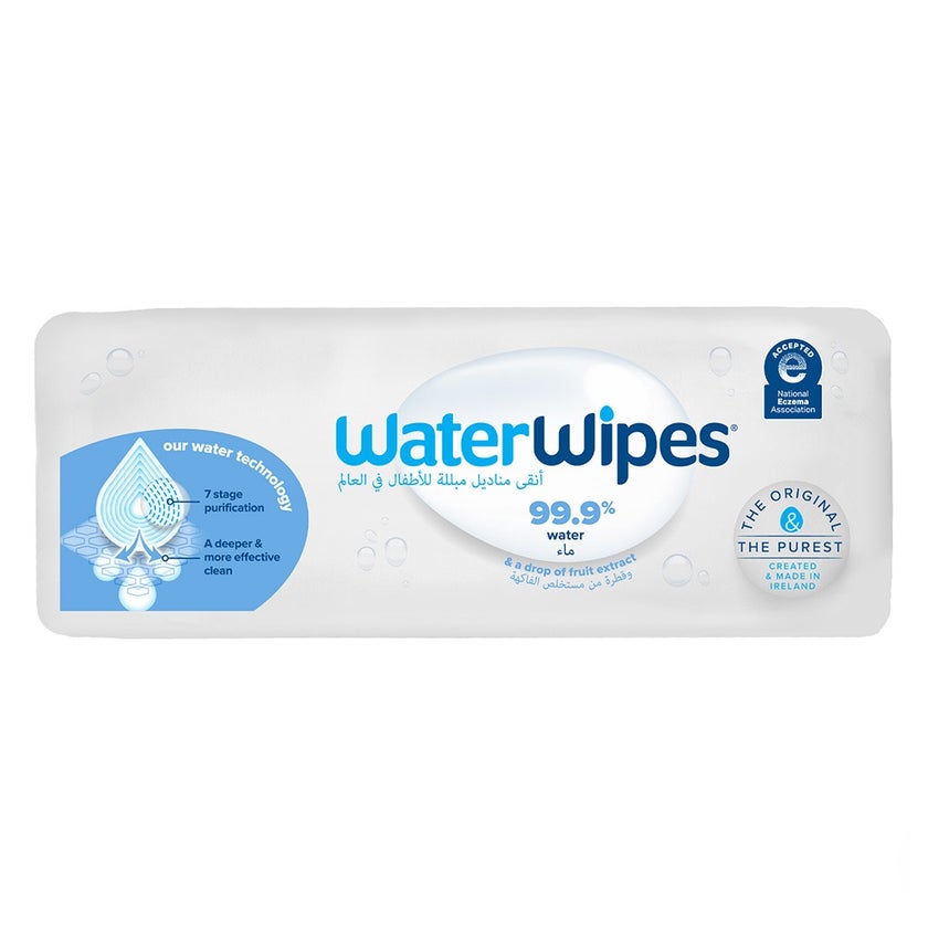 WaterWipes Original Plastic Free Baby Wipes, 12 Packs Each of 60 Unscented Wet Wipes