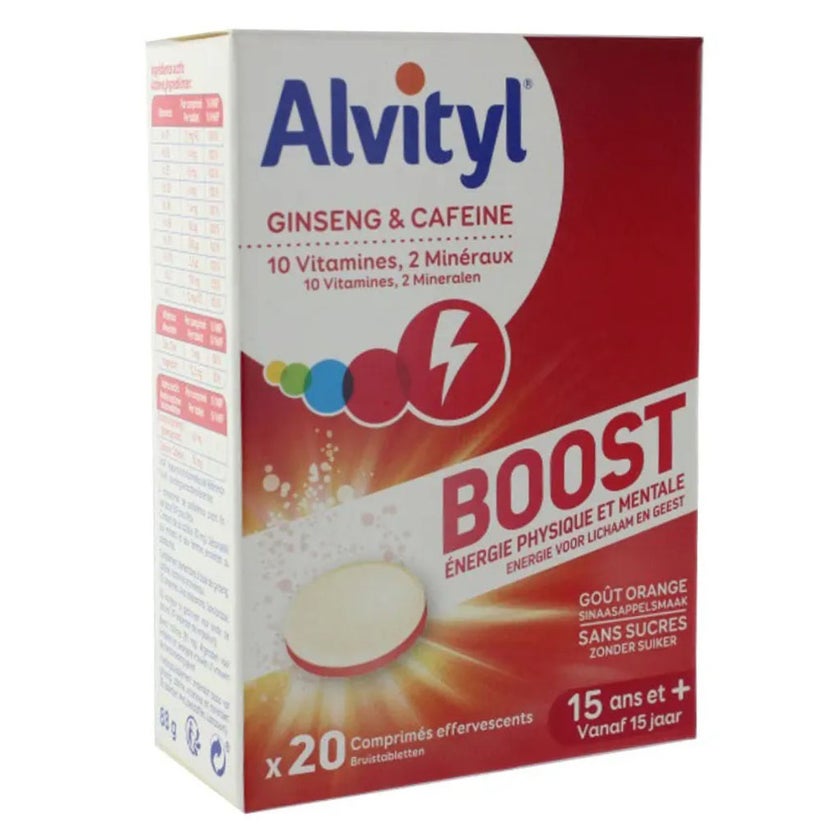 Alvityl Multivitamin With Ginseng & Caffeine Effervescent Tonus Tablets For Energy Boost, Pack of 20’s 