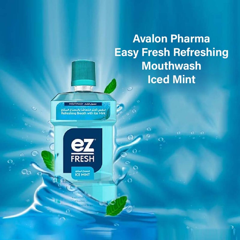 Avalon Ez Fresh Mouthwash With Ice Mint For Refreshing Breath 500ml 