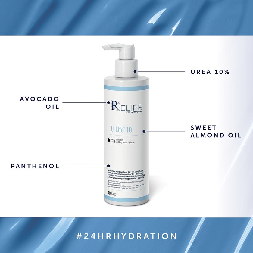 Relife U-Life 10 Moisturising Body Cream With 10% Urea For Dry Skin 400ml