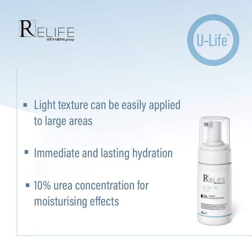 Relife U-Life 10 Moisturizing & Smoothing Ecofoam With 10% Urea For Dry & Flaky Scalp 100ml 