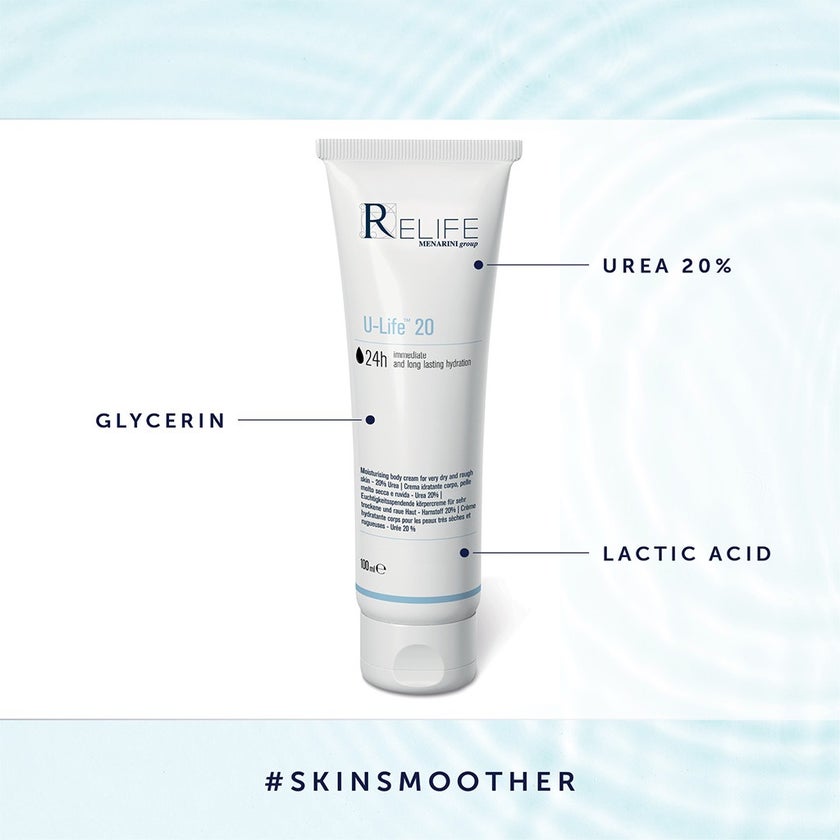 Relife U-Life 20 Moisturising Body Cream With 20% Urea For Very Dry & Rough Skin 100ml