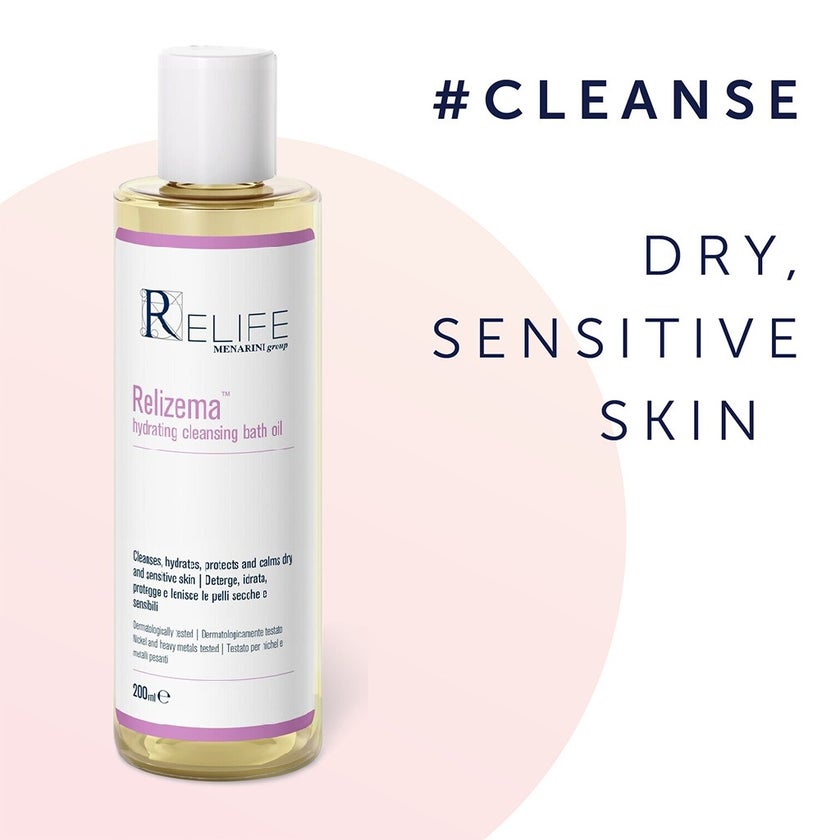 Relife Relizema Hydrating Cleansing Bath Oil For Dry & Sensitive Skin 200ml