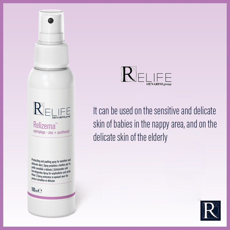 Relife Relizema Anti Redness Spray & Go With Zinc & Panthenol For Sensitive Skin 100ml