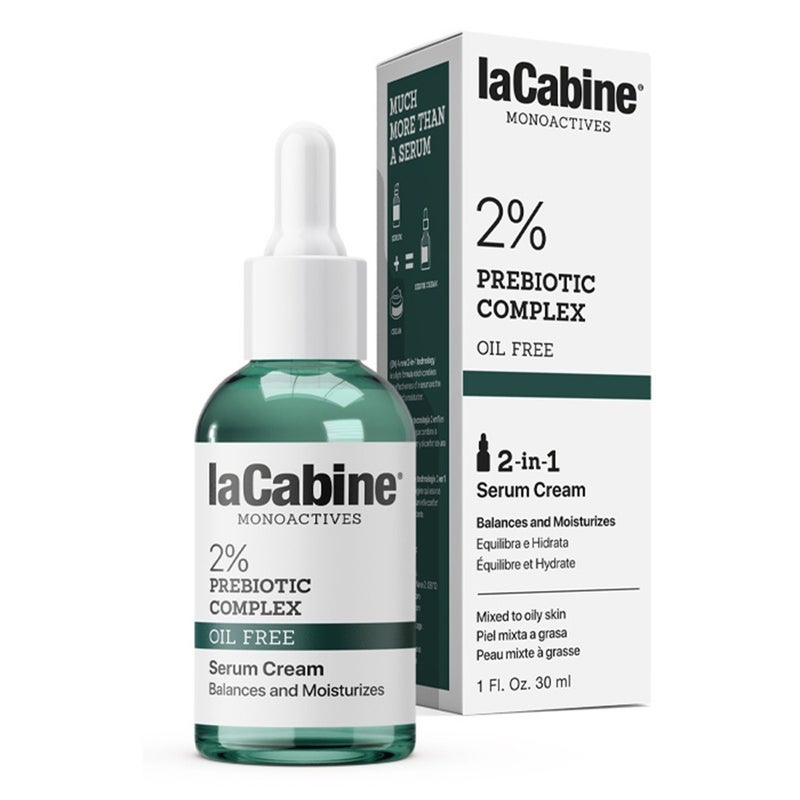 LaCabine Monoactives 2% Prebiotic Complex Oil-Free 2-In-1 Serum Cream To Balance & Moisturize The Skin 30ml