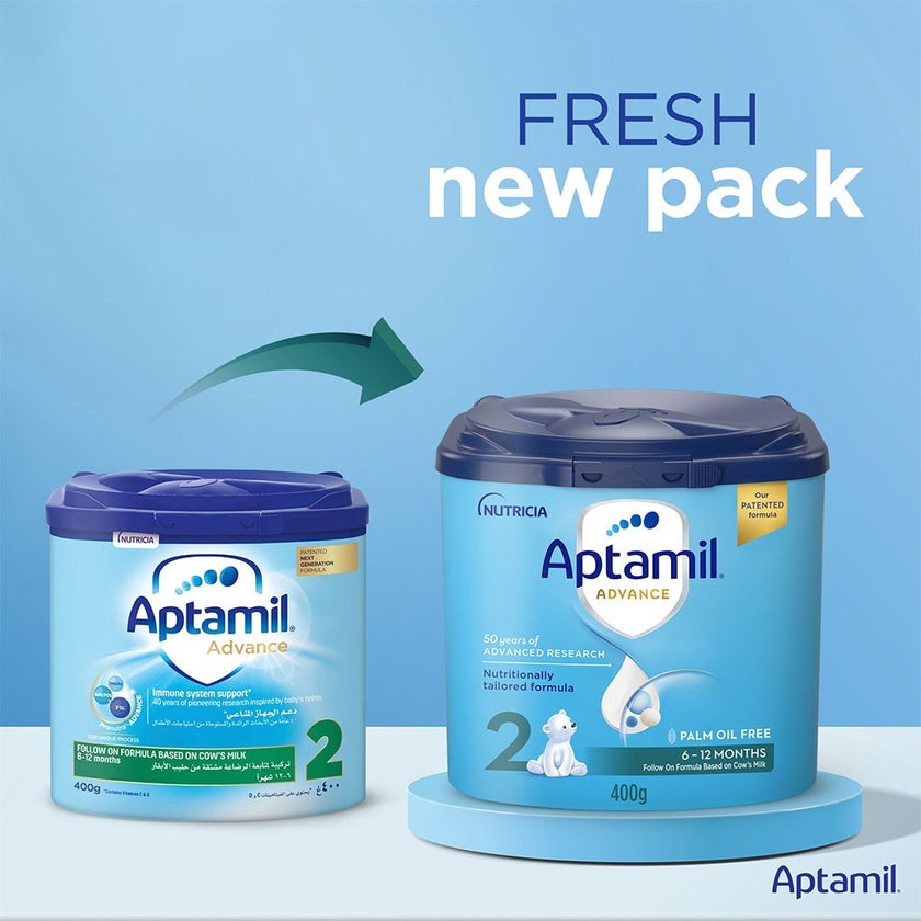 Aptamil Advance Stage 2 Palm Oil Free Infant Milk Formula For 6 To 12 Months 400g 