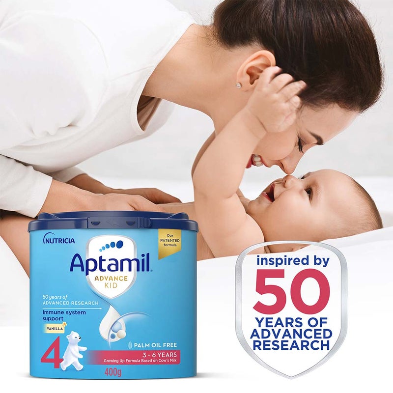 Aptamil Advance Stage 4 Palm Oil Free Growing Up Kids Milk Formula For 3 To 6 Years 400g