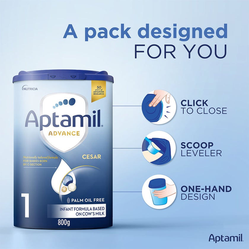 Aptamil Care Stage 1 Palm Oil Free C-Section Born Baby Milk Formula For 0 To 6 Months 800g 