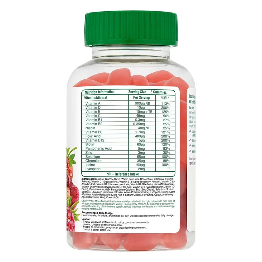 Chewy Vites Men's Multivitamin Supplement Adult Gummies, Pack of 60's