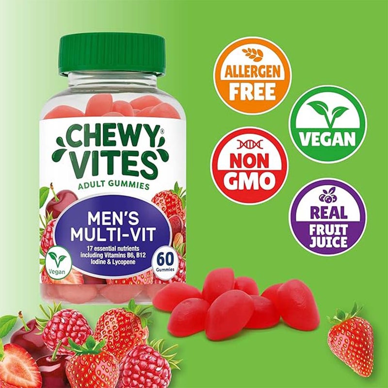 Chewy Vites Men's Multivitamin Supplement Adult Gummies, Pack of 60's