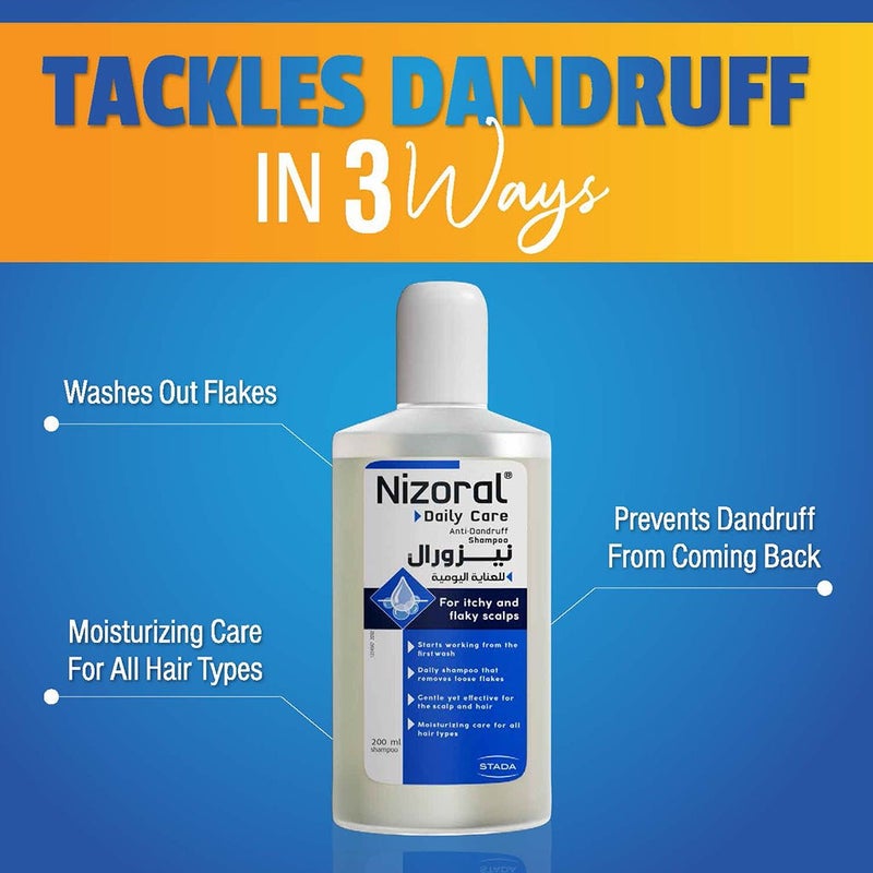 Nizoral Daily Care Anti Dandruff Shampoo For Itchy And Flaky Scalp 200ml 
