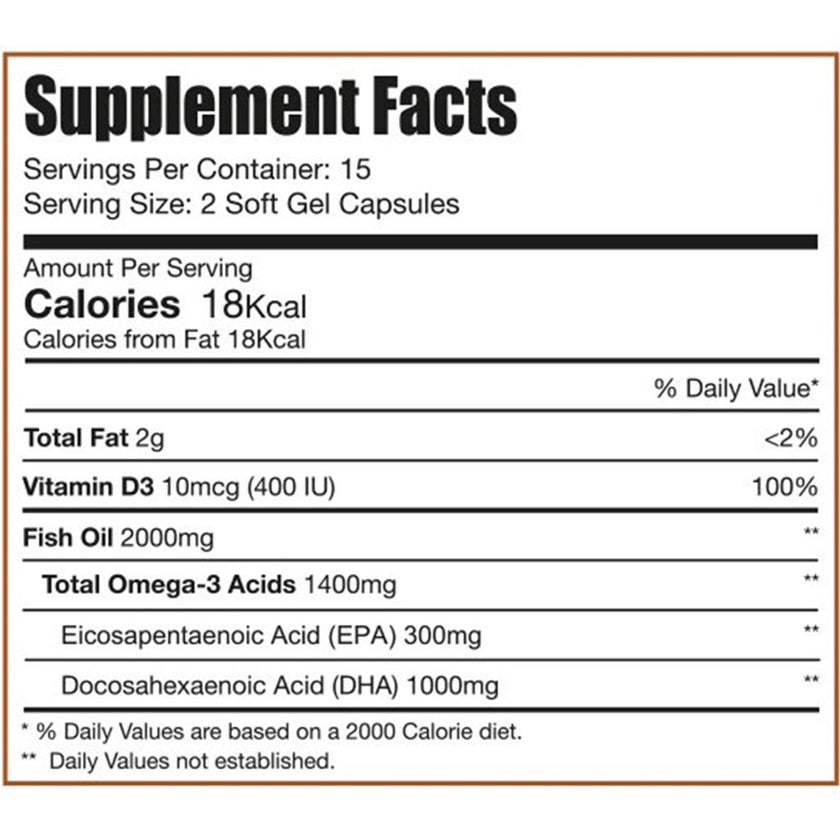 Eva Pharma Limitless Omega 3 Fish Oil 2000mg Softgels, Pack of 30's