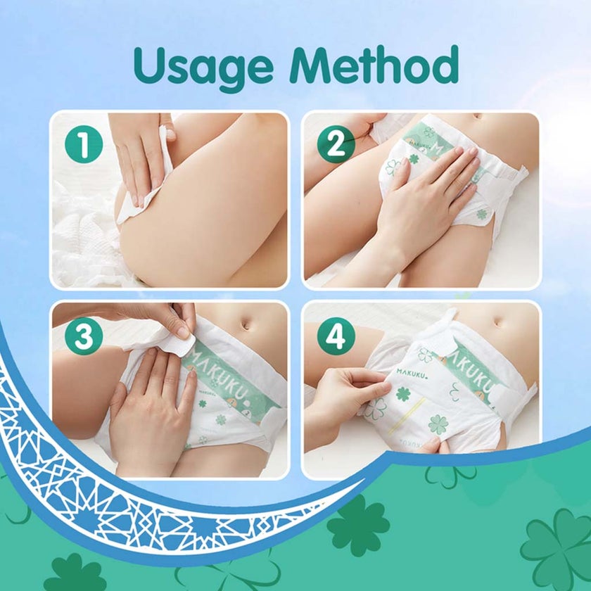 Makuku Pro Care Premium Tape Baby Diapers, Size 3, Medium For 6 To 11 Kg, Pack of 50’s