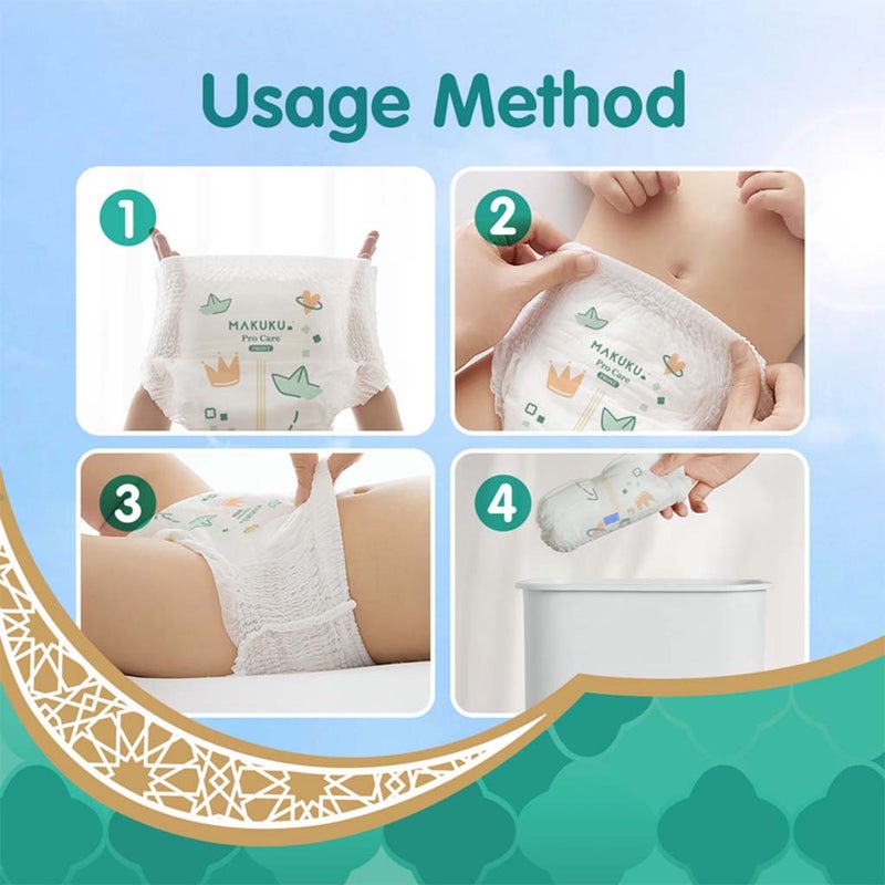 Makuku Pro Care Premium Baby Diaper Pants, Size 4, Large For 9 To 14Kg Baby, Pack of 42’s