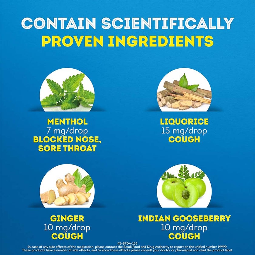 Vicks VapoDrops + Cough, Berry Menthol Flavored Lozenges For Sore Throat, Pack of 16's