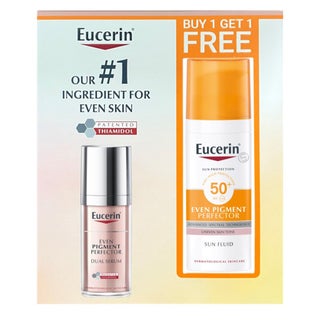 Eucerin Even Pigment Perfector Dual Hyperpigmentation Serum 30ml + Eucerin Sun Pigment Control Sunscreen SPF50+ Sun Fluid For Uneven Skin Tone 50ml - PROMO PACK