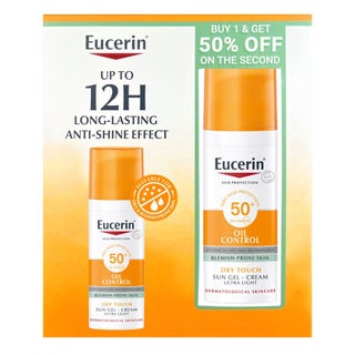 Eucerin Sun Oil Control Dry Touch SPF50+ Sunscreen Gel Cream For Blemish Prone Skin 50ml - PROMO PACK of 2's -Buy 1 & Get 2nd At Half Price