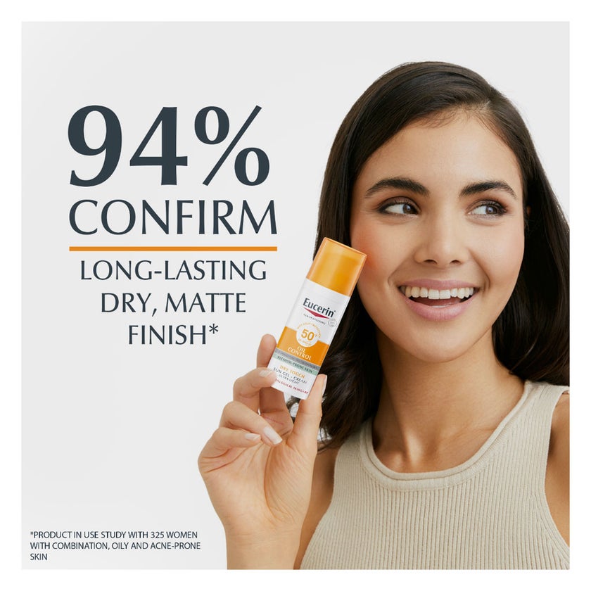 Eucerin Sun Oil Control Dry Touch SPF50+ Cream 50ml, Promo Pack of 2's