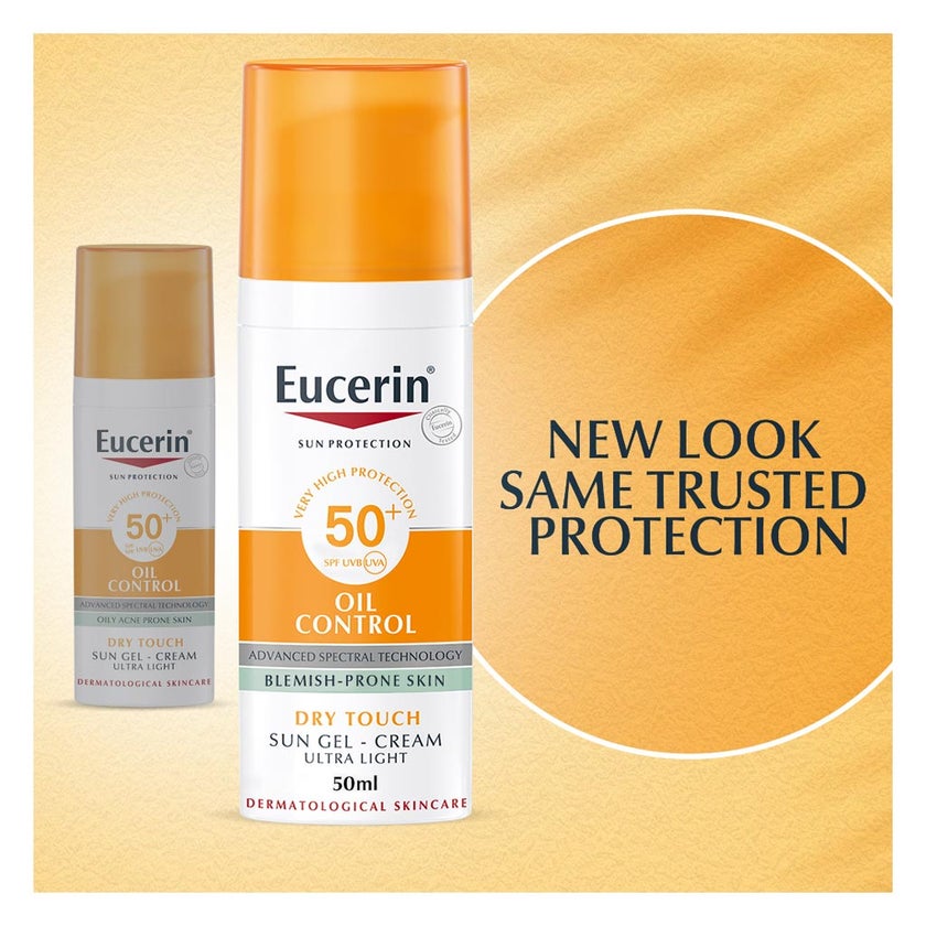 Eucerin Sun Oil Control Dry Touch SPF50+ Cream 50ml, Promo Pack of 2's