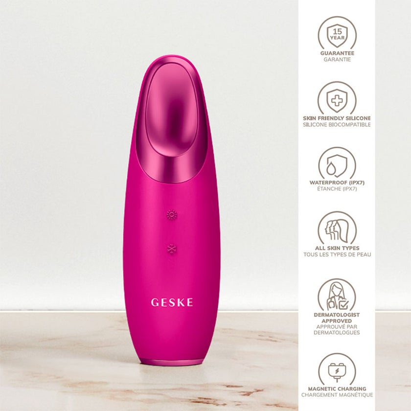 Geske SmartAppGuided 6-in-1 Warm & Cool Eye Energizer For Under-Eye Puffiness In Magenta Color 