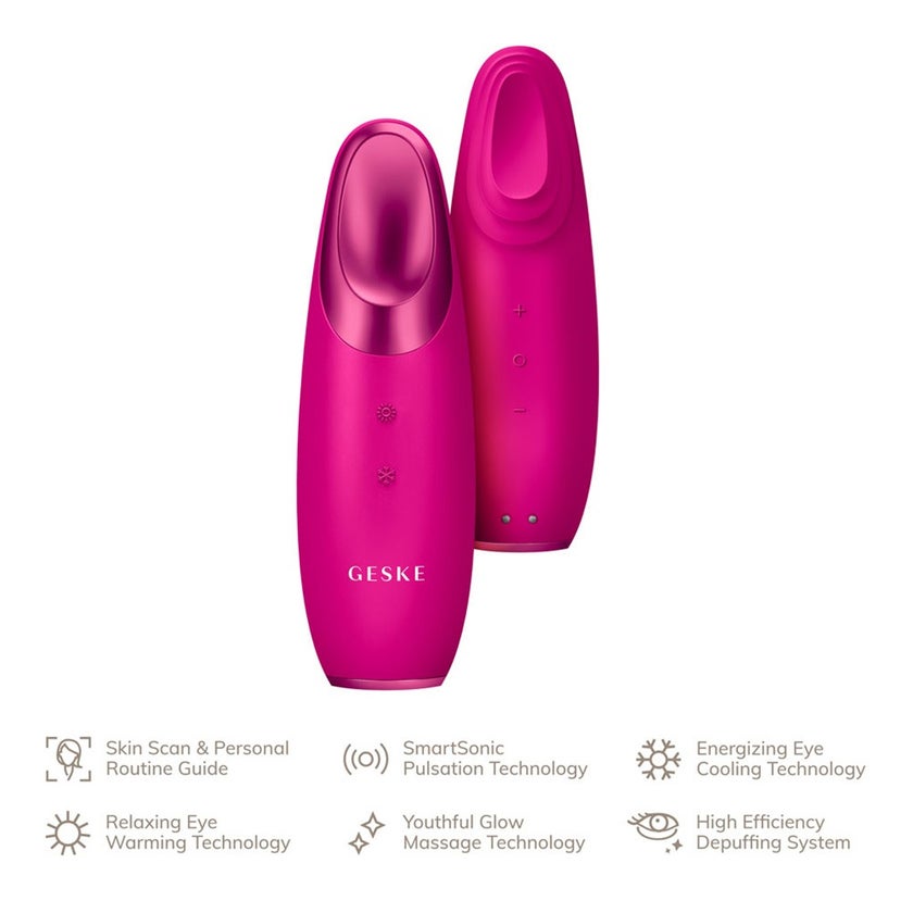 Geske SmartAppGuided 6-in-1 Warm & Cool Eye Energizer For Under-Eye Puffiness In Magenta Color 