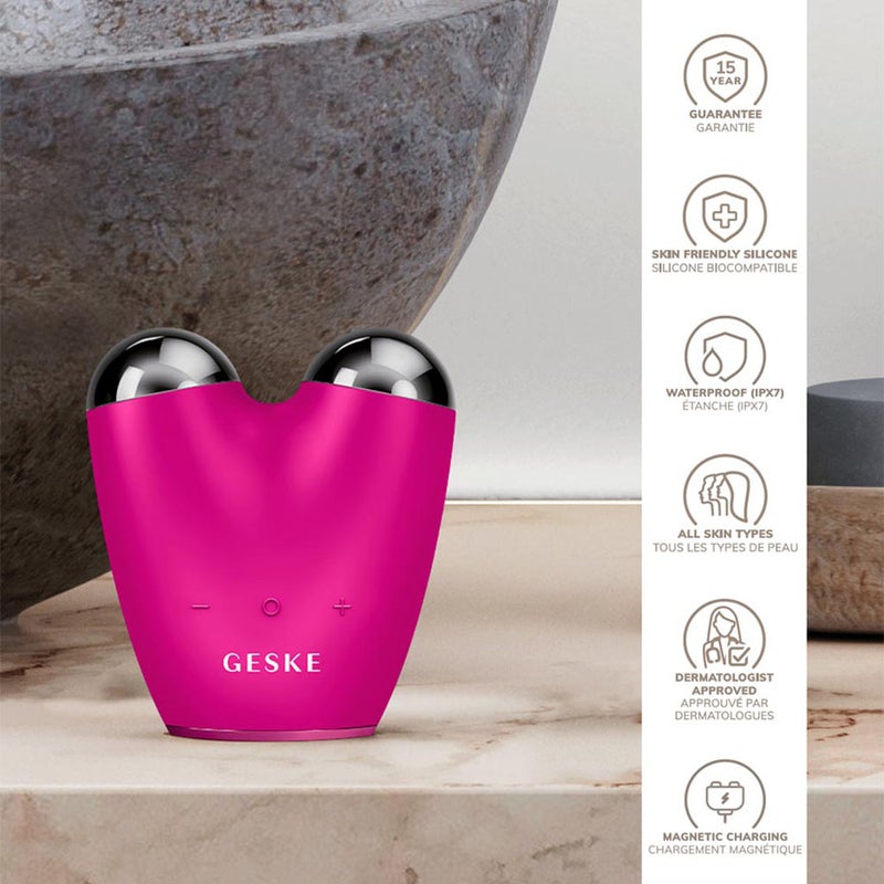 Geske SmartAppGuided 6-in-1 MicroCurrent Face Lifter In Magenta Color 