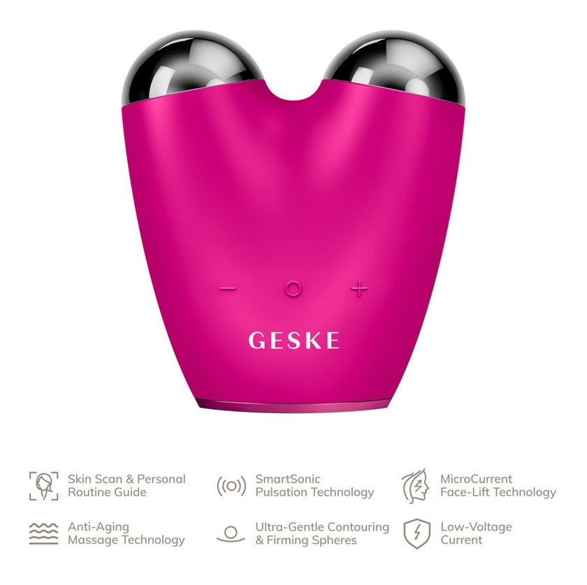 Geske SmartAppGuided 6-in-1 MicroCurrent Face Lifter In Magenta Color 
