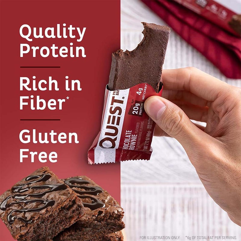 Quest Nutrition Chocolate Brownie Flavoured Protein Bar 60g, Pack of 12's 