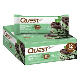 Quest Nutrition Mint & Chocolate Chunk Flavoured Protein Bar 60g, Pack of 12's