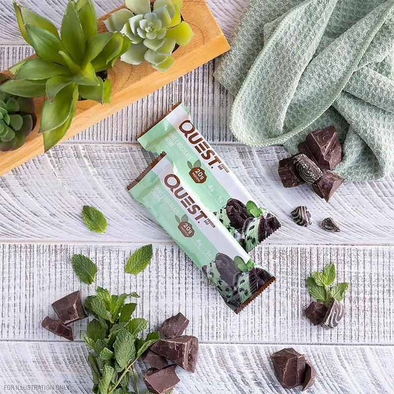 Quest Nutrition Mint & Chocolate Chunk Flavoured Protein Bar 60g, Pack of 12's