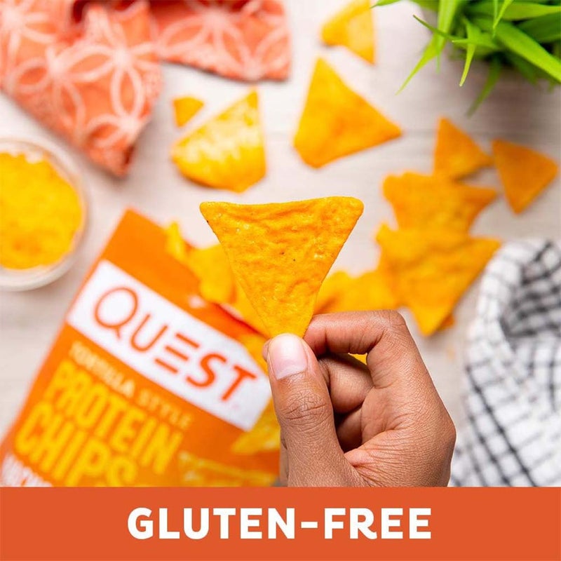 Quest Nutrition Tortilla Style Protein Chips 32g With Nacho Cheese Flavor, Pack of 8's 