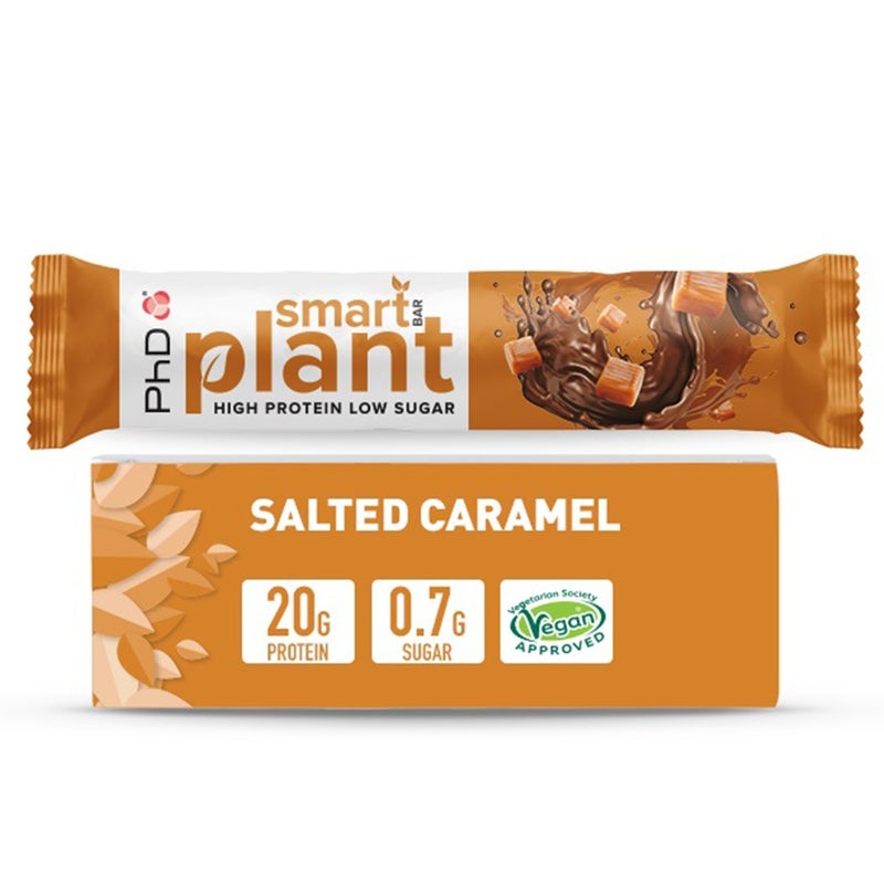 PhD Nutritional Smart Plant Caramel Crunch Flavoured Protein Bar 64g, Pack of 12’s