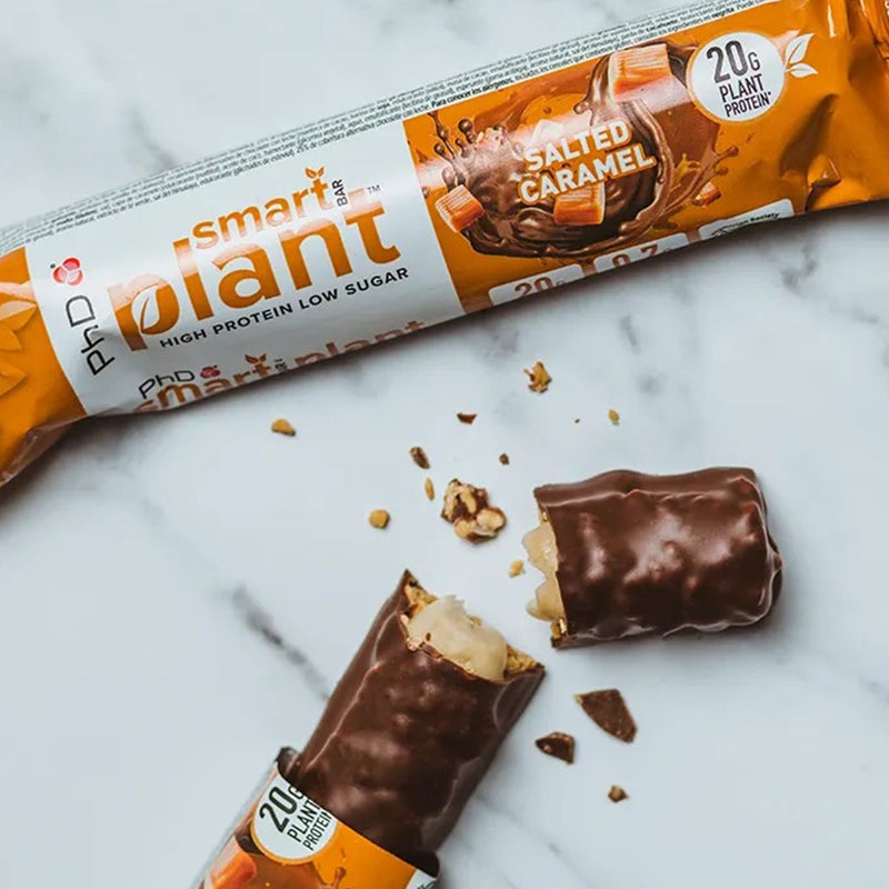 PhD Nutritional Smart Plant Caramel Crunch Flavoured Protein Bar 64g, Pack of 12’s